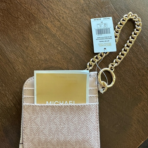 Michael Kors Gold Chain Cash/Cardholder in Powder Blush - Picture 3 of 6